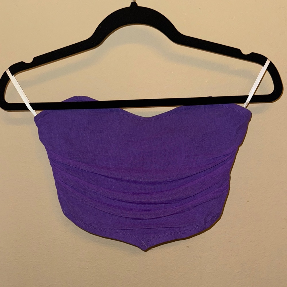 SHEIN Purple Strapless Top